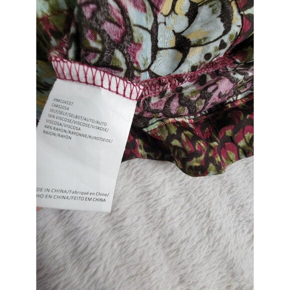 Anthropologie Tiny Womens XL Multicolor Abstract Short Sleeve Button-Down Blouse - Picture 4 of 8